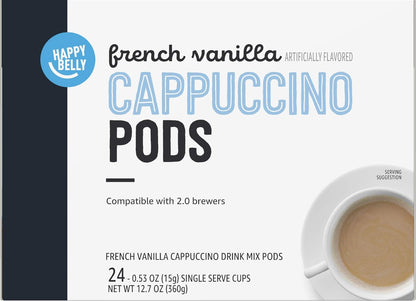 Cappuccino Coffee Pods Light Roast Compatible with 2.0 K-Cup Brewers, French Vanilla Flavored, 24 Count, 12.7 Ounce9