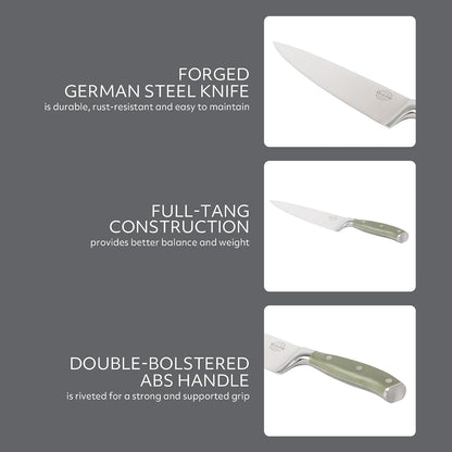 Sur La Table Kitchen Essential Tasting Kitchen German Steel Chef’S Knife, 8-Inch Stainless Steel Blade – Professional Kitchen Knife with Black Handle and Forged Full Tang3