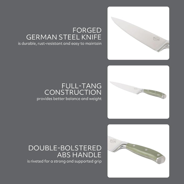 Sur La Table Kitchen Essential Tasting Kitchen German Steel Chef’S Knife, 8-Inch Stainless Steel Blade – Professional Kitchen Knife with Black Handle and Forged Full Tang3