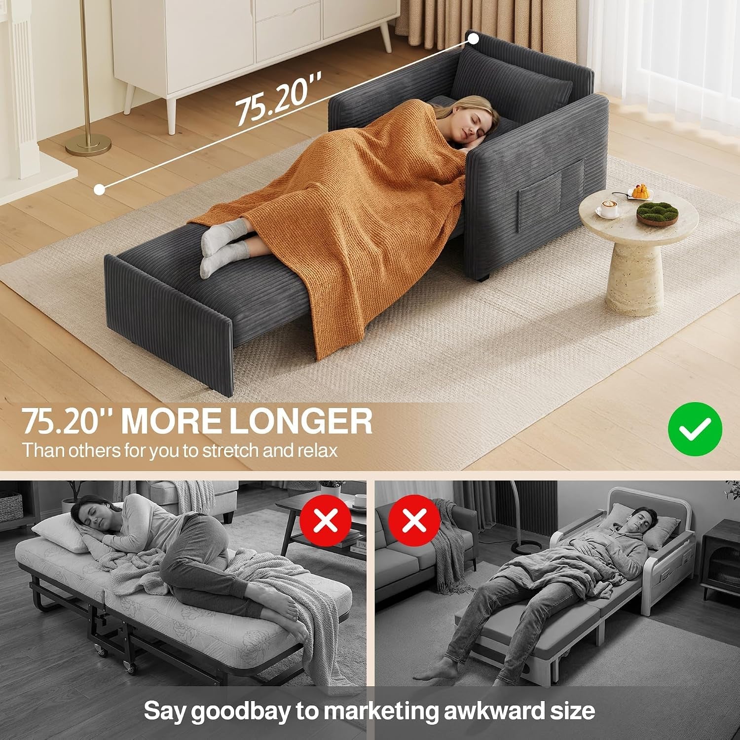 3-in-1-pull-out-sleeper-chair-75-2-corduroy-single-sofa-dark-gray