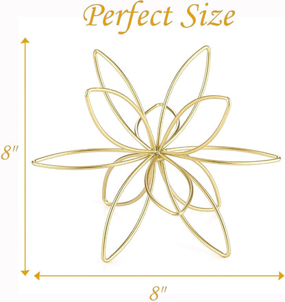 8" Gold Decorative Sphere, Metal Floral Tabletop Sculpture, Abstract Tabletop Decorative Ball for Home Metal Sphere Decor6