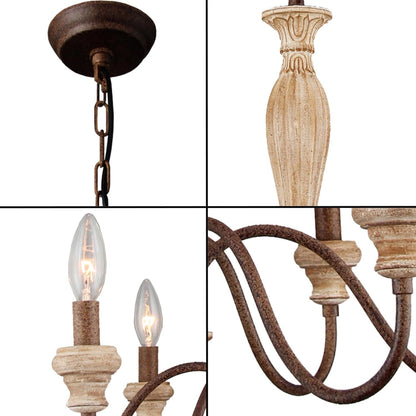 6 Light 28In Farmhouse French Country Chandelier for Dining Room5