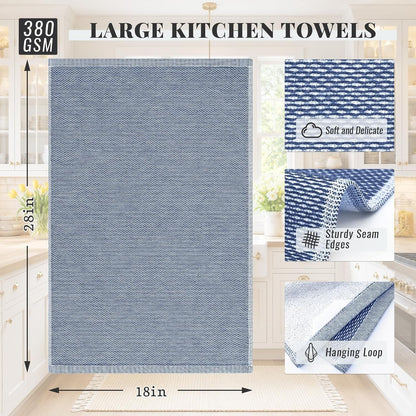 380 GSM Yarn Dyed Kitchen Towels 18"X28", 6 Pack, Multicolor3