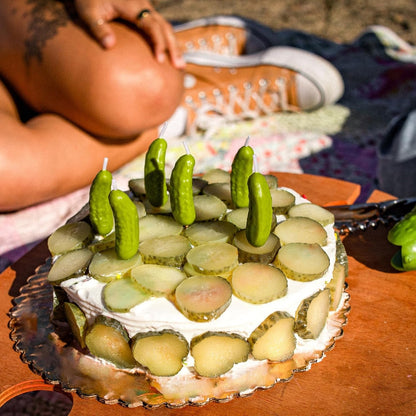 Genuine Fred Pickle Party Candles Set of 6 Quirky Pickle-Shaped Party Birthday Candles 2" Tall Fun and Unique Party Decor Gift-Ready Package5