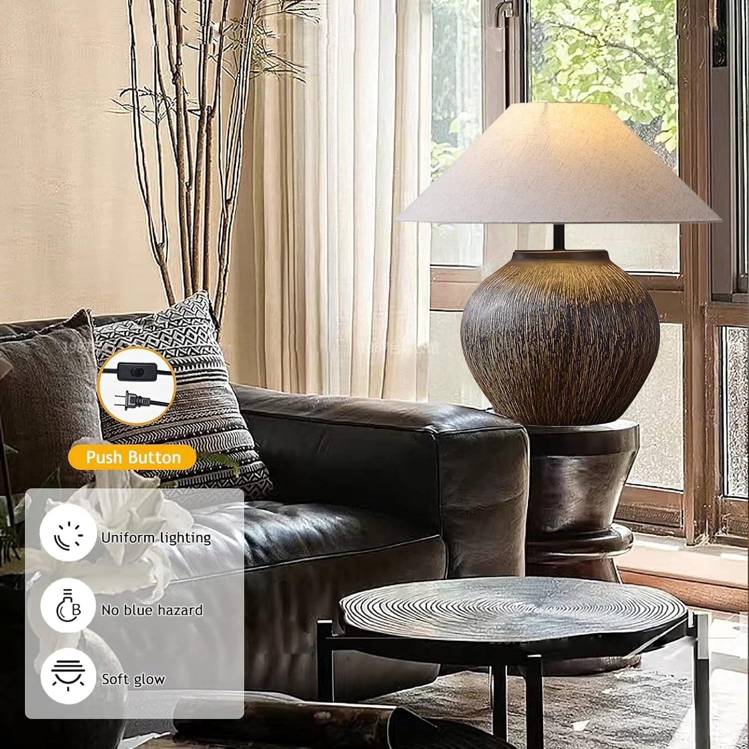 rustic-farmhouse-table-lamp-20-8-neutral-ceramic-table-lamp-brown-white-checkered-ceramic-with-linen-drum-shade-decor-bedside-nightstand-for-living-room-bedroom-large