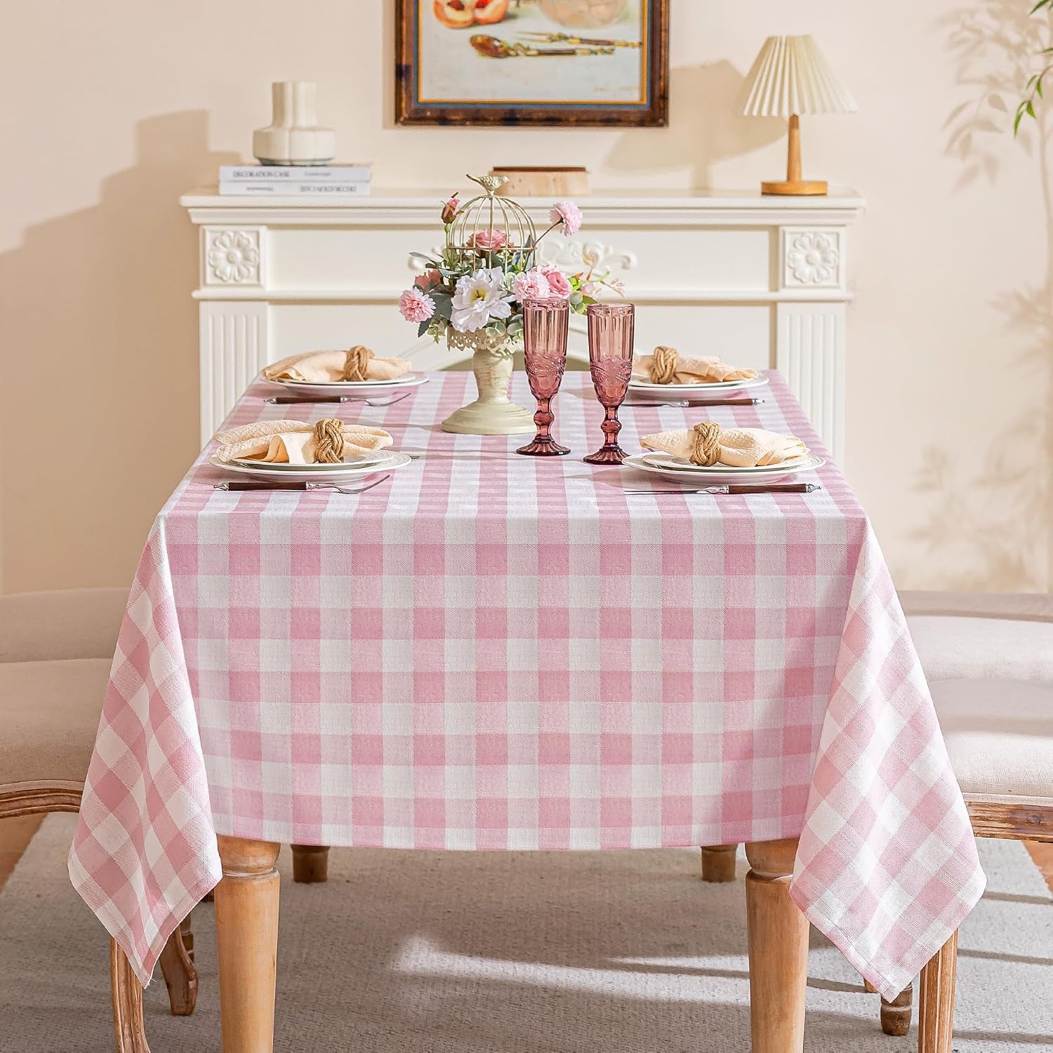 gingham-tablecloth-rectangle-table-cotton-linen-style-picnic-checkered-table-cloth-farmhouse-washable-wrinkle-free-buffalo-plaid-table-cover-for-outdoor-birthday-party-pink-60x75