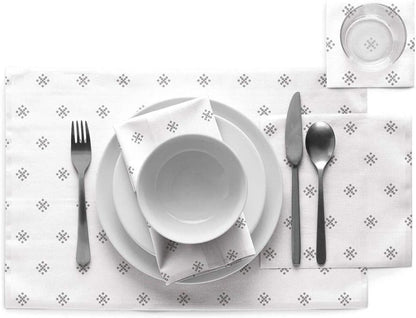 Linen Printed Dinner Napkin - 12.6 X 12.6 In. - 6 Units per Roll - Silver Stars2