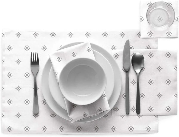 Linen Printed Dinner Napkin - 12.6 X 12.6 In. - 6 Units per Roll - Silver Stars2