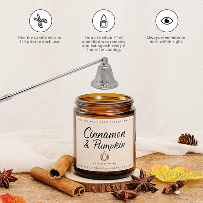 Fall Candle Set | 4 Pack Scented Candles for Home - Candle Gifts for Women Men, Soy Candles Home Scented | Autumn Fragrance of - Apple Pie/Cinnamon/Harvest/Wreath4