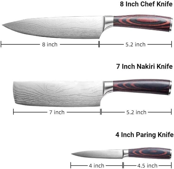 Professional 8 Inch Chef Knife Set,High Carbon Steel Kitchen Knives3