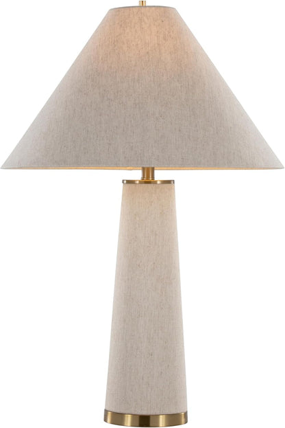 Kona 28" Metal Table Lamp, Desk Lamp, Bedside Lamps for Night Stands, Natural Linen Shade, Brass Base4