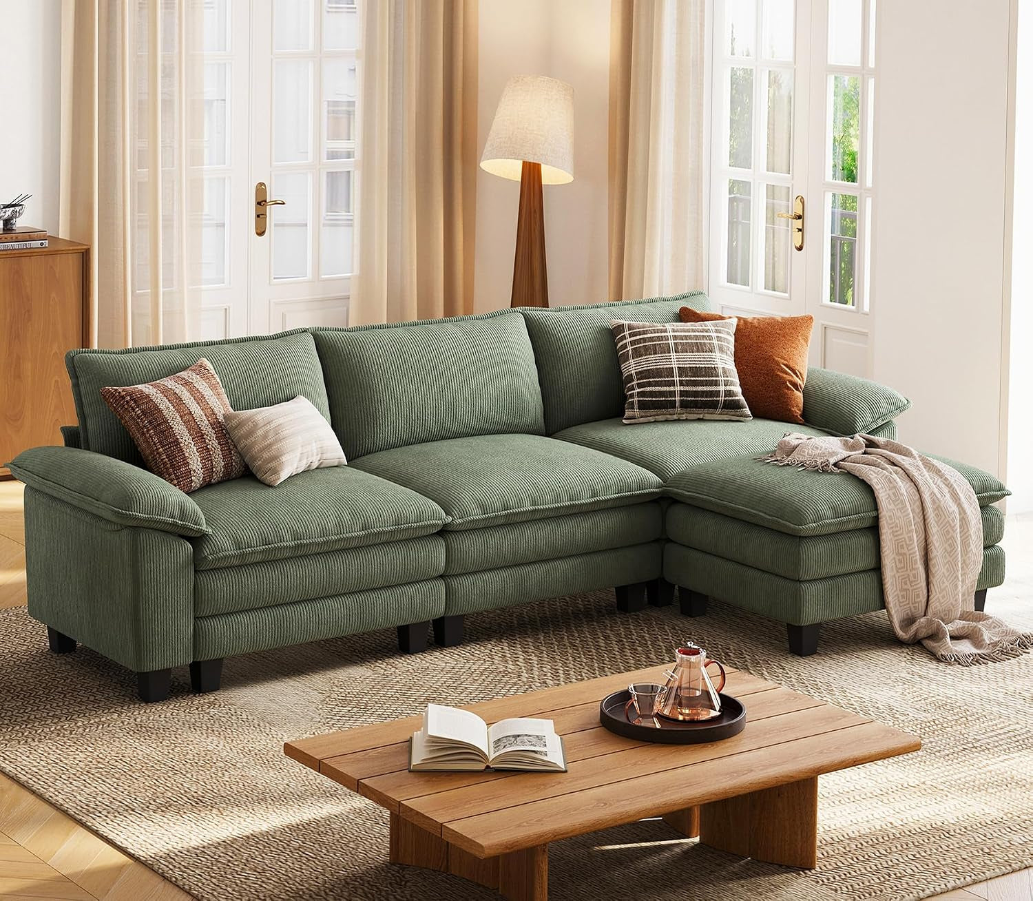 123-modular-sectional-sofa-3-seat-couch-corduroy-cloud-couch-with-deep-seat-modern-l-shaped-cloud-couch-with-1-movable-ottoman-for-living-room-office-bedroom-green