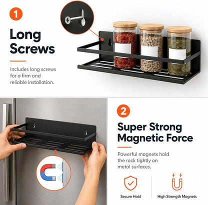 4 Pack Metal Magnetic Spice Rack for Fridge – Heavy-Duty2