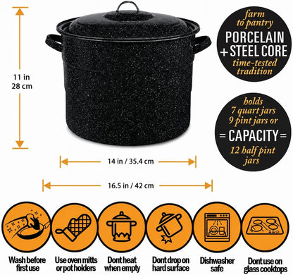 Canning Supplies-24 Qt. Water Bath Canning Pot with Rack & Lid -Starter Kits Set for Beginners - Stainless Steel Water Bath Canner Kit & Rack-Rack, XL Ladle, Measuring Cups, Kitchen Funnel by6