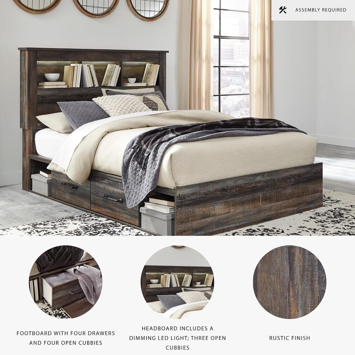 signature-design-by-ashley-queen-bookcase-bed-with-4-storage-drawers