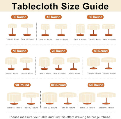 round Table Cloth Faux Linen Farmhouse Tablecloth Wrinkle and Stain Resistant Decorative Fabric Table Cover for Kitchen, Dining Room, Parties and Camping, Beige, 108 Inch Round7