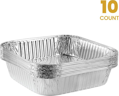 Disposable 8'' X 8'' X 2'' Inch Square Aluminum Tin Foil Baking Pans Bakeware - Cookware Perfect for Baking Cakes, Breads, Brownies, Bread, Meatloaf, Lasagna, Pack of 108