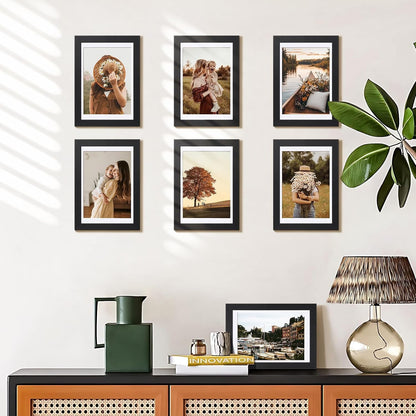 4X6 Picture Frame Set of 5, Wall or Tabletop Display, Black2