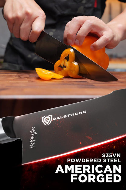 8" Chef Knife — American Forged S35VN Powdered Steel — for Serious Home Cooks & Collectors Seeking Premium Steel — Maple & Red Resin Handle, Full Tang, Spartan Ghost, Customer Support4