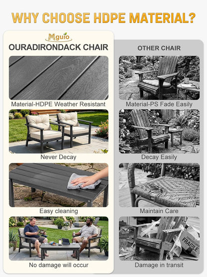 5 Seats HDPE Patio Conversation Sets, Outdoor Patio Furniture Set2