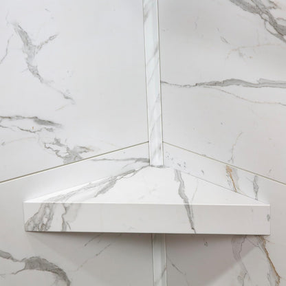 Vinyl Shower Shelf in Carrara Marble/Urban Glacier2