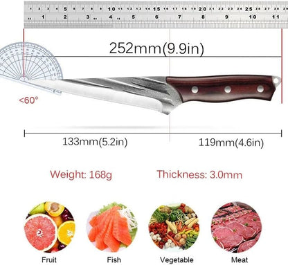 Meat Cleaver, 5.2 Inch Boning Knife Stainless Steel Hande Forged Slaughtering Sheep Meat Cutting Knives Wood Handle with Cover2