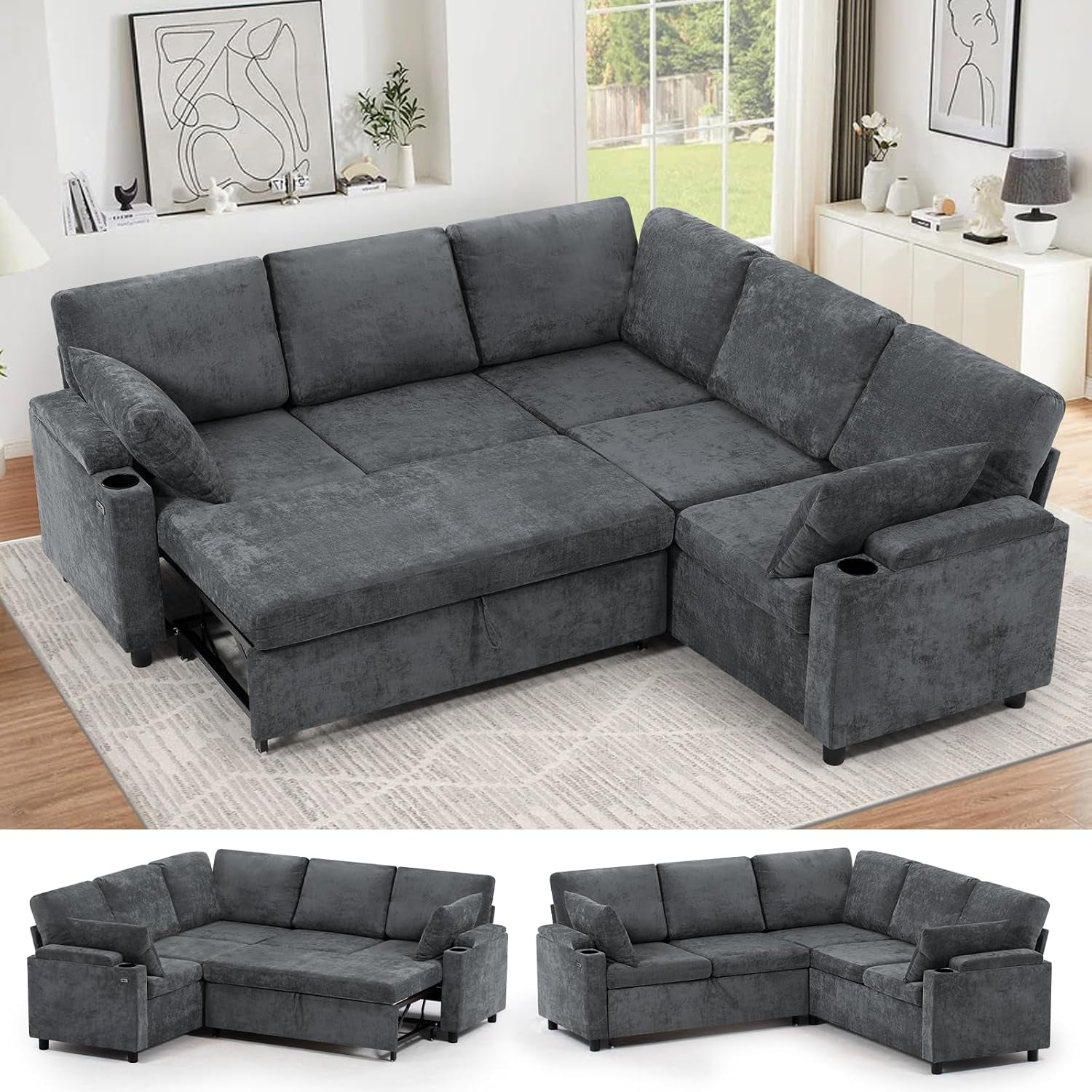 85-chenille-sectional-sofa-w-pull-out-bed-storage-space-grey