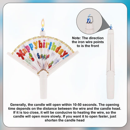 2Pcs Novelty Fan Birthday Candle, Pop-Up Surprise Clown Candles3