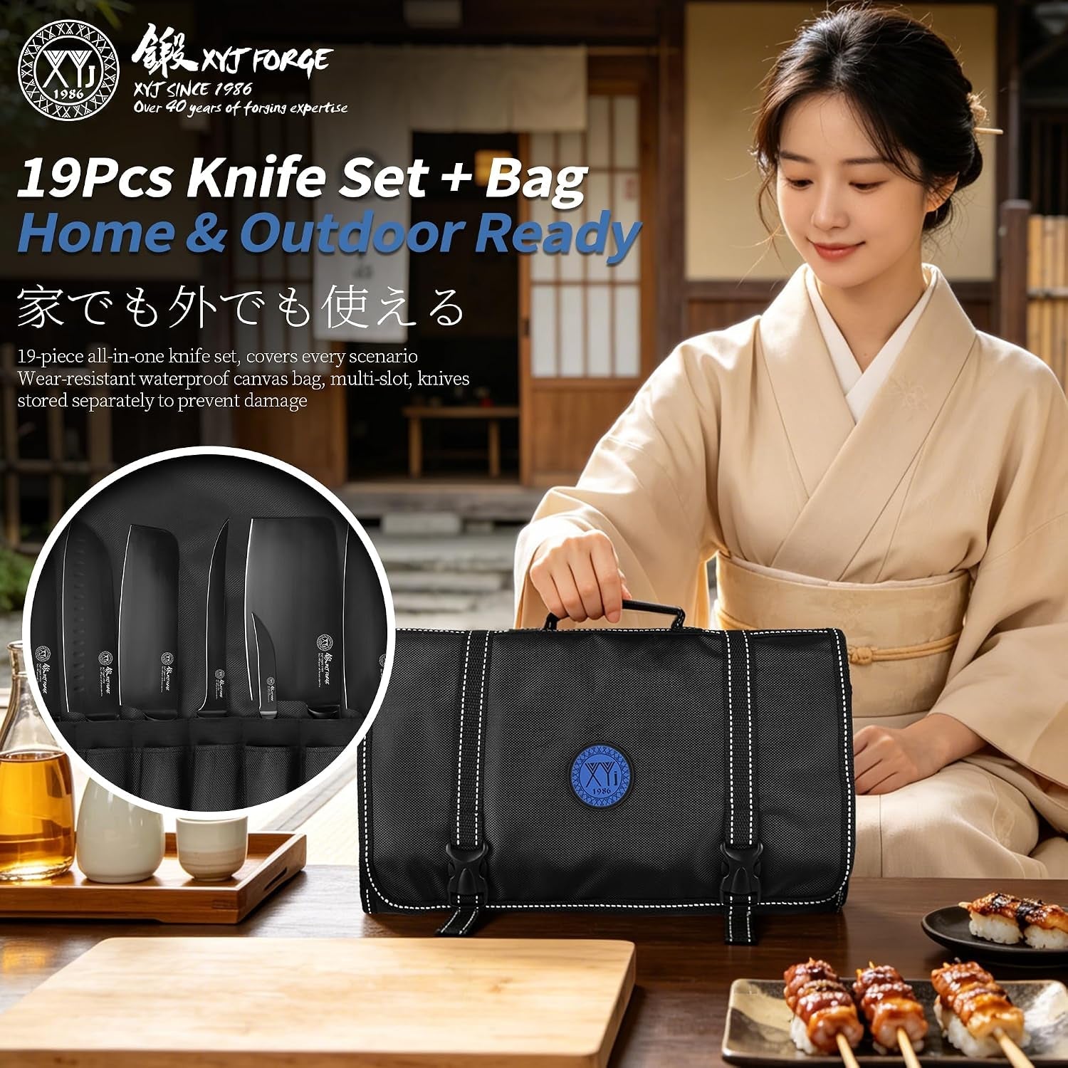 19-piece-black-kitchen-knife-set-oxide-blackened-stainless-steel-blades-hollow-metal-horseshoe-handles-professional-chef-knives-with-gift-box-included-acacia-wood-cutting-board-20-slot-oxford-cloth-knife-roll-bag-lightweight-and-well-balanced-non-slip-grip
