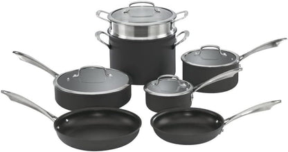 Anodized 11-Piece Cookware Set Dishwasher-Safe-Hard, Black1