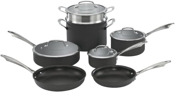 Anodized 11-Piece Cookware Set Dishwasher-Safe-Hard, Black1