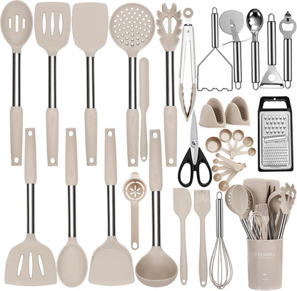 35 Pcs Silicone Cooking Utensils Set BPA Free 446°F Heat Resistant1