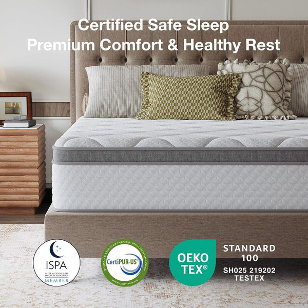 12 Inch King Size Mattress, Hybrid Medium Mattress, Pressure Relief10