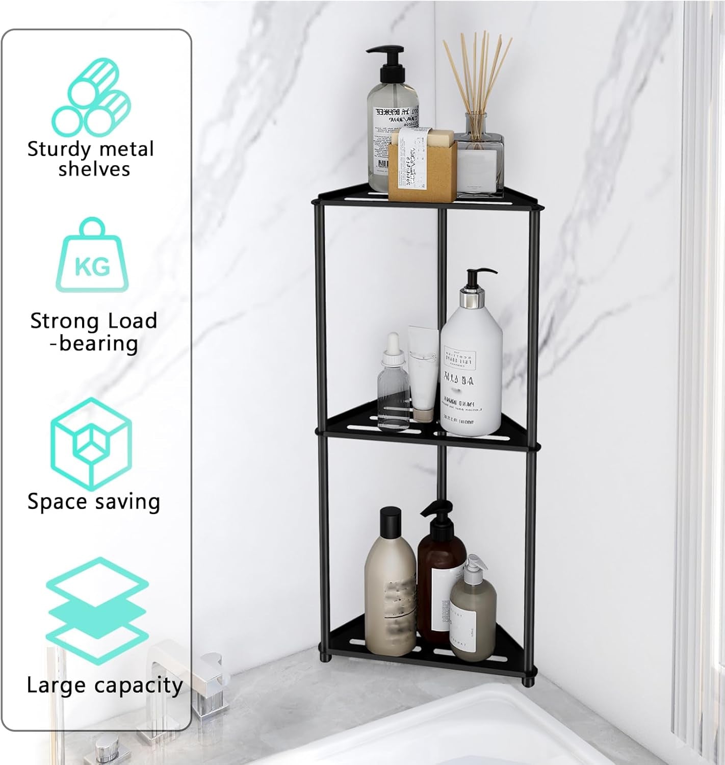 standing-shower-caddy-corner-3-tier-stainless-steel-shower-organizer-stand-rustproof-corner-shower-shelves-corner-shower-caddy-bathroom-shower-stand-black