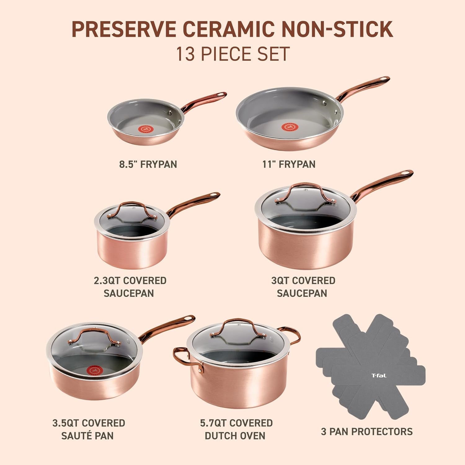 preserve-ceramic-non-stick-cookware-set-13-piece-oven-broiler-safe-up-to-350-f-includes-stockpot-saucepans-frying-pans-protectors-pots-and-pans-rose-gold
