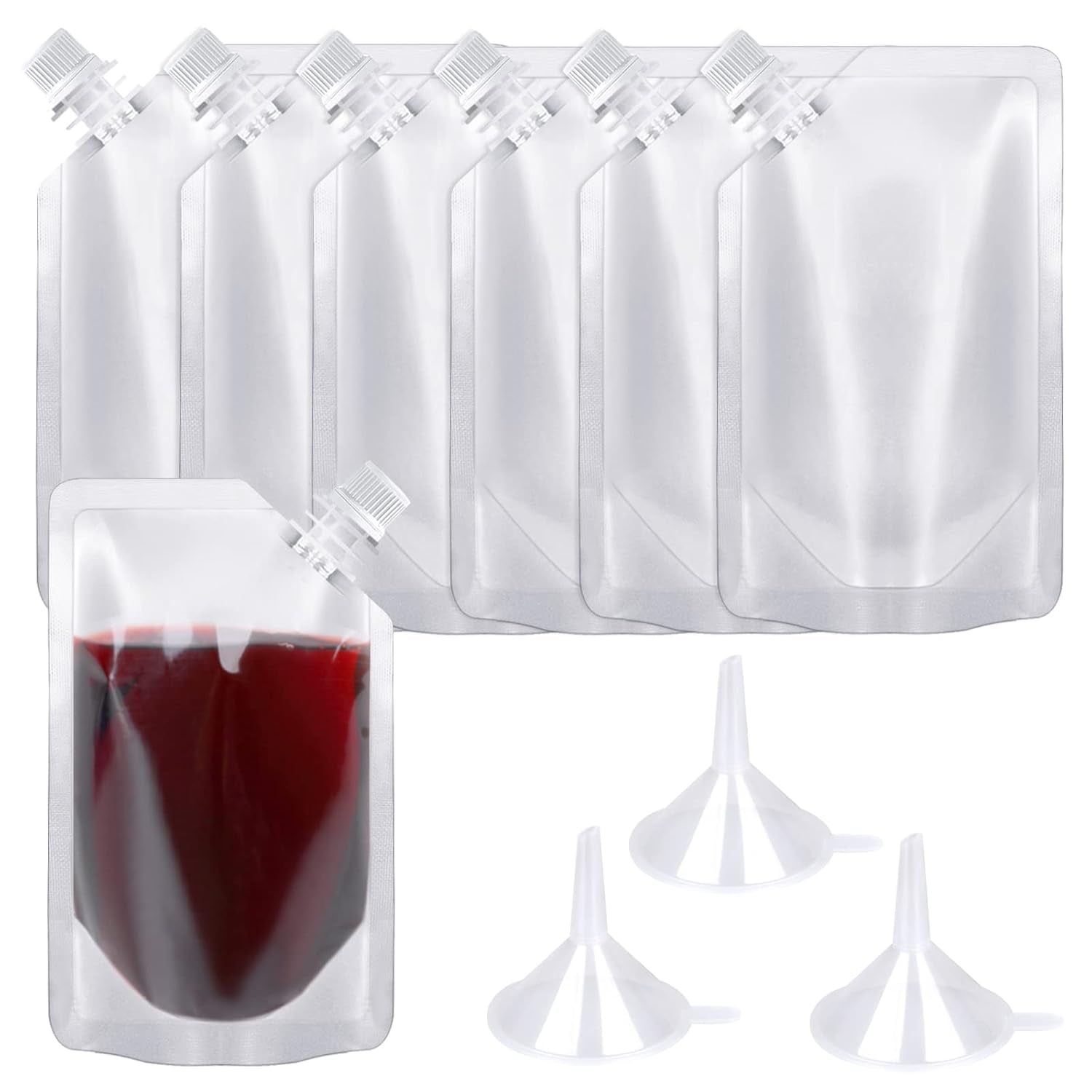 24-pcs-plastic-flasks-8-oz-concealable-and-reusable-drink-pouches-leak-proof-food-grade-plastic-for-travel-8oz-24pcs-3-funnels