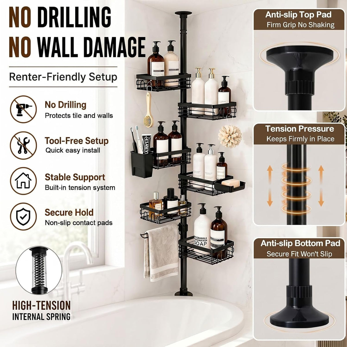 6-tier-corner-shower-caddy-tension-pole-rustproof-shelves-black