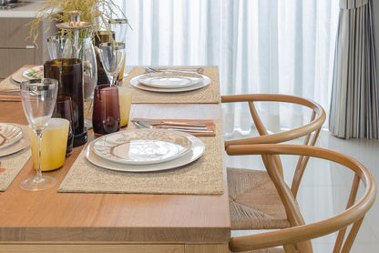 Faux Cotton Linen Placemats Set of 6, Cloth Washable Farmhouse Dining Table Mats for Indoors & Outdoors, Easy to Clean, Linen, 13 X 19 Inch9