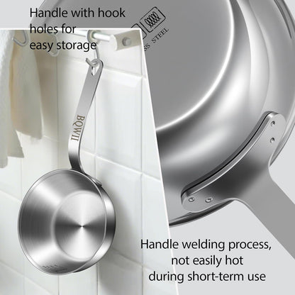 18/10 Stainless Steel Butter Warmer, 13.5 Fl Oz (400Ml), Ideal for Heating Milk, Butter, Sauces, Baby Food, Coffee, Chocolate, Egg Pan, Compatible with Induction & Gas Stovetops6
