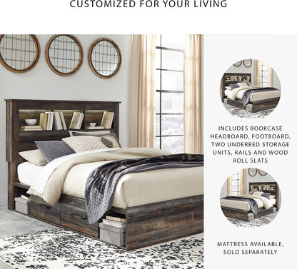 Signature Design by Ashley Queen Bookcase Bed with 4 Storage Drawers5