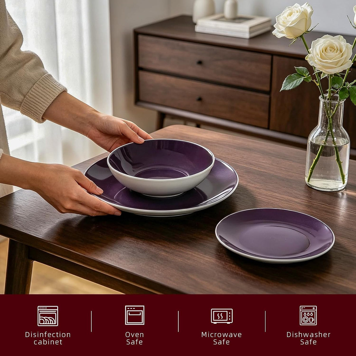 homevss-stoneware-coupe-shape-12pc-dinnerware-set-outside-white-inside-purple