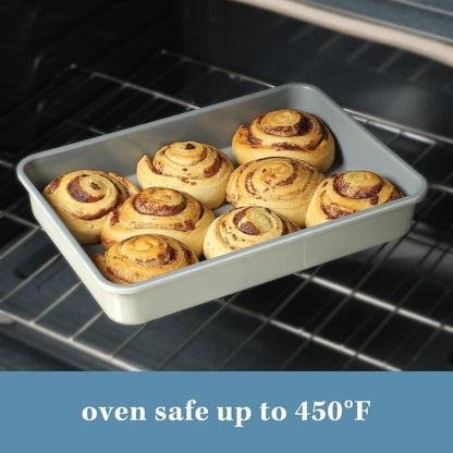 Sur La Table Kitchen Essentials Bake Sale 9 X 13 Inch PFOA, PFAS, PTFE Free Nonstick Roaster/Cake/Baking Pan - Linen White4