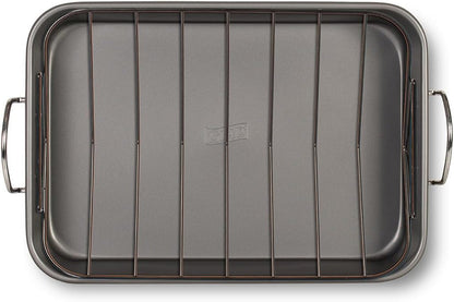 Roasting Pan Nonstick 11X15 - Heavy Duty Metal Bakeware Dish with Rack - Large Oven Roaster Tray for Baking Turkey, Chicken, and Veggies5