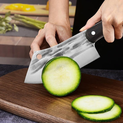 Meat Cleaver,Cleaver Knife 5.5Inch Cleaver Knife Handmade Forged Stainless Steel Meat Fish Fruit Vegetables Slicing Kitchen Chef Knife Butcher Hunting Knife, LAMAJIGA58446