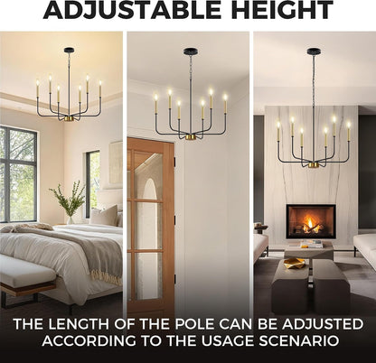 Black and Gold Chandeliers, 6-Light Farmhouse Chandeliers for Dining Room3