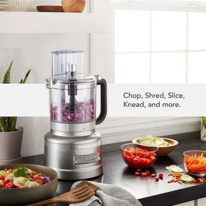 Kitchenaid 13-Cup Food Processor, KFP1318, Contour Silver | All-In-One Storage Solution, Chop, Shred, Knead and Mix. Adjust Slicing Thickness, 3-In-1 Feed Tube, Storage Caddy3