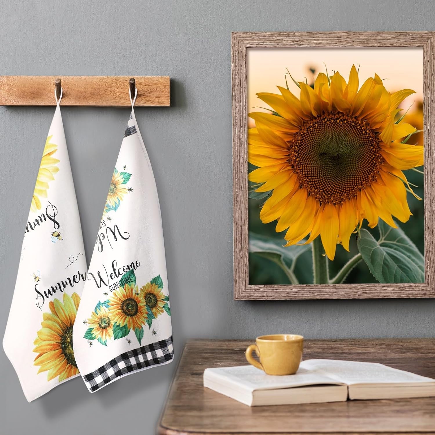 4-pcs-sunflower-kitchen-towels-set-hand-tea-towels-gifts-absorbent-fast-drying-dish-clothes-floral-black-white-plaid-decor-housewarming-gift-for-cooking-bathroom-kitchen-decor
