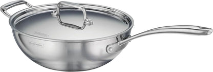 Utsava Tri-Ply Clad Stainless Steel 3.75-Quart Wok with Lid | Ceramic Non Stick Interior, Induction-Ready Cooking Pan7