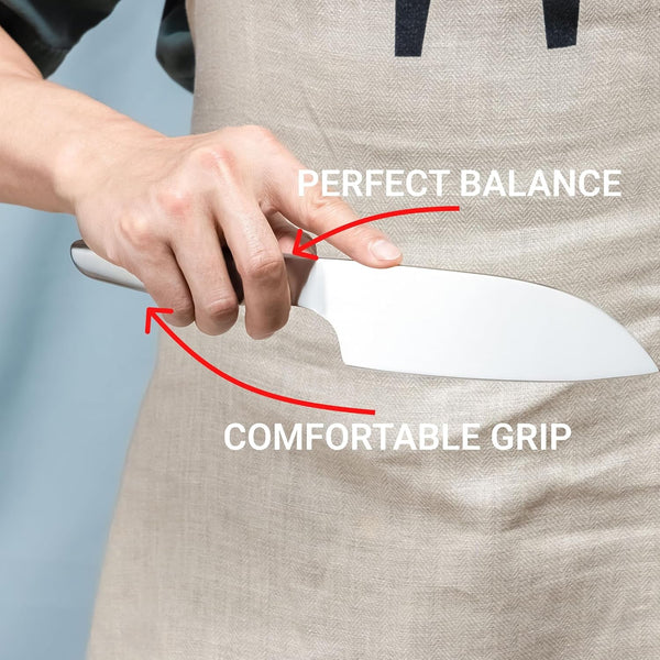6.3-Inch Santoku Knife, Ultra-Sharp, Premium Japanese Carbon Steel, Lightweight, Ergonomic & Award-Winning Design7