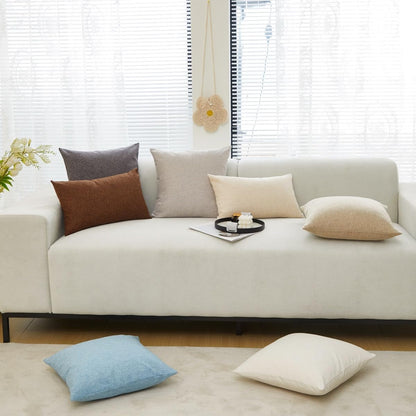 Neutral Linen Decorative Throw Pillow Covers 18X18 Beige | Set of 2,Solid Plain Rustic,Modern Home Décor,Farmhouse Accent Square Cushion Covers for Couch Sofa Bed Living Room Bedroom7